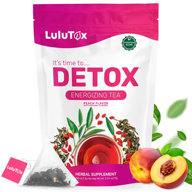 Lulutox wellness tea product showcase